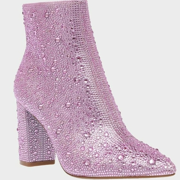 Blue by Betsey Johnson Cady Lt. Pink Rhinestone Embellished Dress Bootie, 7.5 - Picture 5 of 10